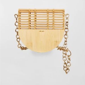 Ark Cutout Bamboo Flap Crossbody Bag